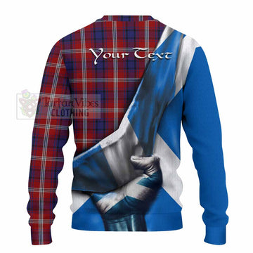 Ainslie Tartan Knitted Sweater with Family Crest Scotland Patriotic Style - Tartan Vibes Clothing