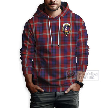 Ainslie Tartan Hoodie with Family Crest Celtic Skull Style - Tartan Vibes Clothing