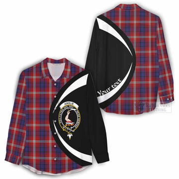 Ainslie Tartan Women's Casual Shirt with Family Crest Circle Style - Tartan Vibes Clothing