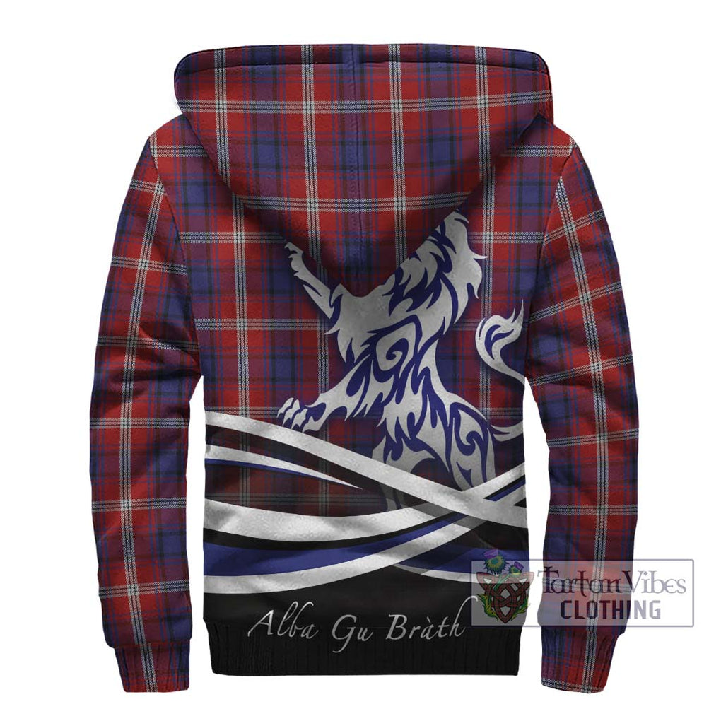 Ainslie Tartan Sherpa Hoodie with Alba Gu Brath Regal Lion Emblem - Tartan Vibes Clothing