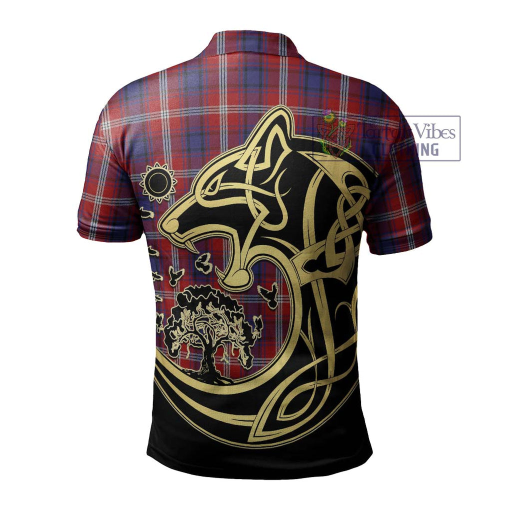 Ainslie Tartan Polo Shirt with Family Crest Celtic Wolf Style - Tartan Vibes Clothing