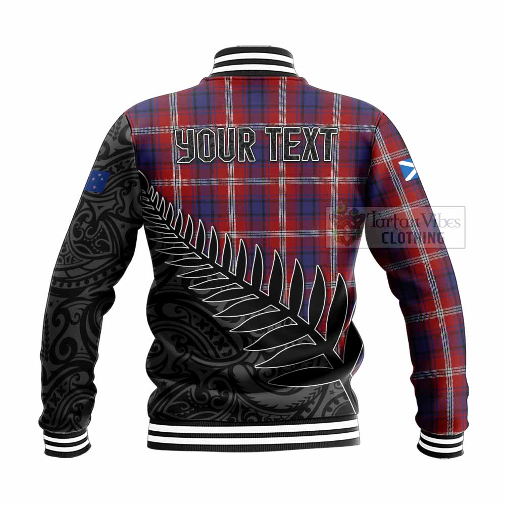 Ainslie Crest Tartan Baseball Jacket with New Zealand Silver Fern Half Style - Tartan Vibes Clothing