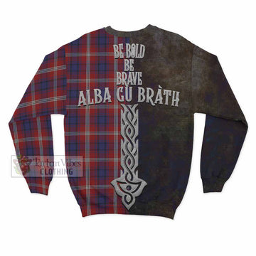 Ainslie Tartan Family Crest Sweatshirt Alba Gu Brath Be Brave Lion Ancient Style - Tartan Vibes Clothing