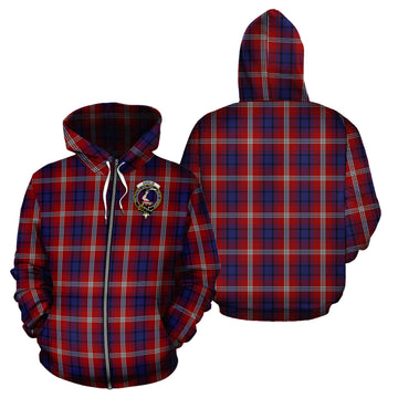 Ainslie Tartan Hoodie with Family Crest - Tartanvibesclothing