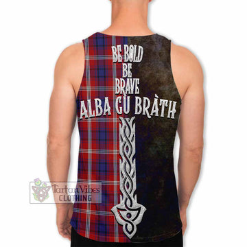 Ainslie Tartan Family Crest Men's Tank Top Alba Gu Brath Be Brave Lion Ancient Style - Tartan Vibes Clothing