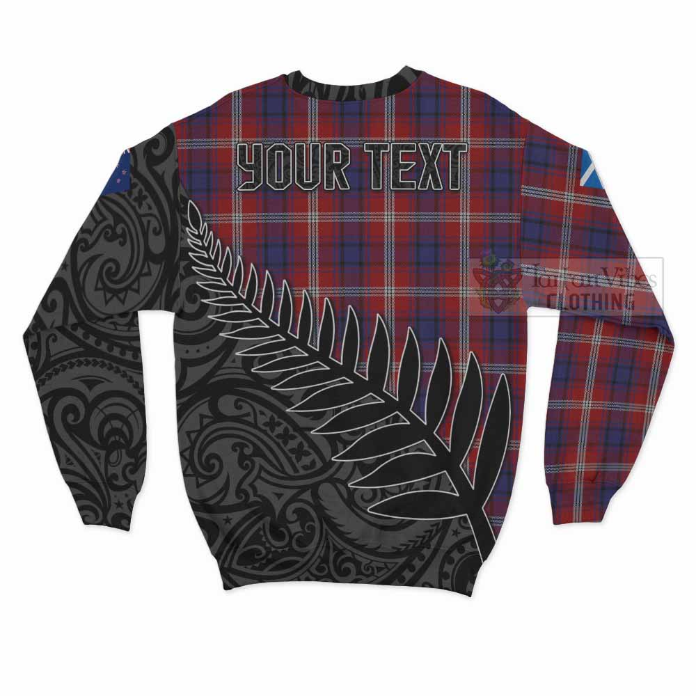 Ainslie Crest Tartan Sweatshirt with New Zealand Silver Fern Half Style - Tartan Vibes Clothing