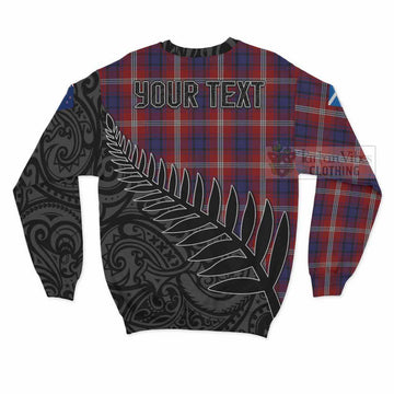 Ainslie Crest Tartan Sweatshirt with New Zealand Silver Fern Half Style - Tartan Vibes Clothing