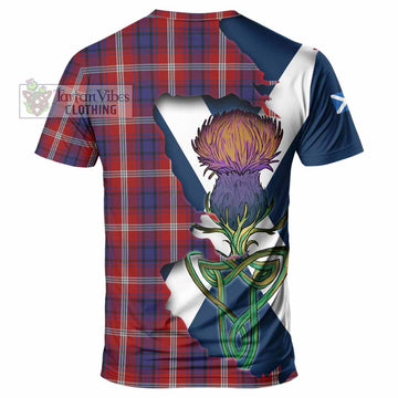 Tartan Vibes Clothing Ainslie Tartan Family Crest T-Shirt Scottish Thistle Celtic Inspired
