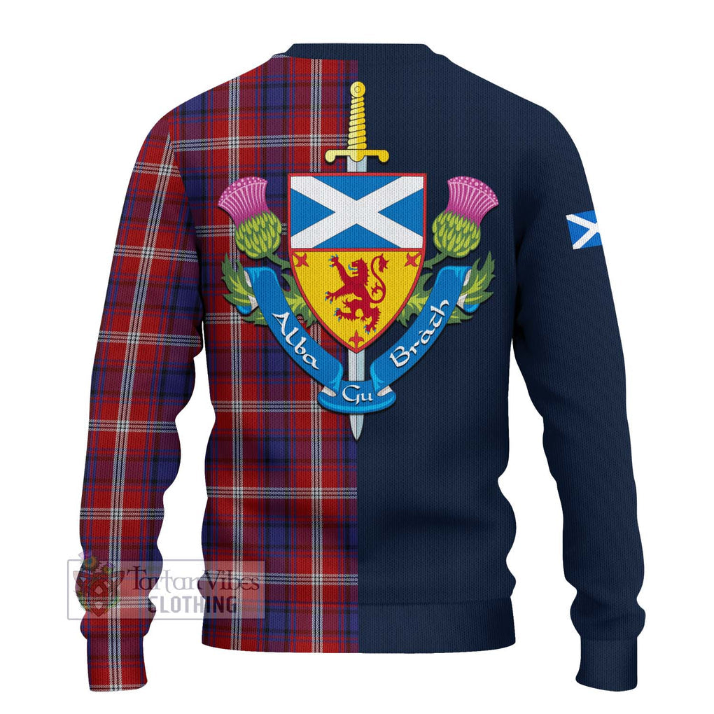Ainslie Tartan Ugly Sweater Alba with Scottish Lion Royal Arm Half Style - Tartan Vibes Clothing