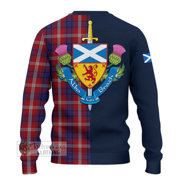 Ainslie Tartan Ugly Sweater Alba with Scottish Lion Royal Arm Half Style - Tartan Vibes Clothing