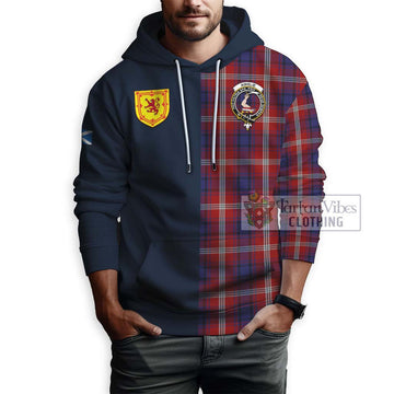 Ainslie Tartan Hoodie Alba with Scottish Lion Royal Arm Half Style - Tartan Vibes Clothing
