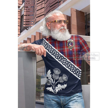 Ainslie Tartan Cotton T-shirt Featuring Thistle and Scotland Map Men's Shirt - Tartan Vibes Clothing
