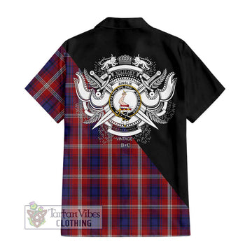 Ainslie Tartan Hawaiian Shirt with Family Crest and Military Logo Style - Tartan Vibes Clothing