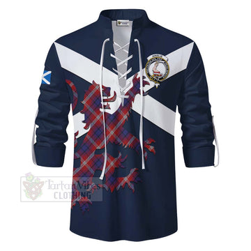 Ainslie Tartan Lion Rampant Ghillie Kilt Shirt Proudly Display Your Heritage with Alba Gu Brath and Clan Name - Tartan Vibes Clothing