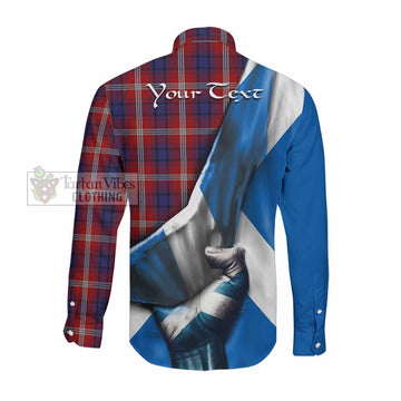Ainslie Tartan Long Sleeve Button Shirt with Family Crest Scotland Patriotic Style Men's Shirt - Tartan Vibes Clothing