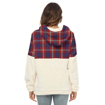 Ainslie Tartan Half Style Women's Borg Fleece Hoodie with Half Zip - Tartan Vibes Clothing