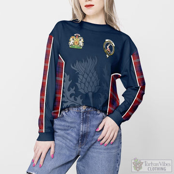 Ainslie Tartan Sweatshirt with Family Crest and Scottish Thistle Vibes Sport Style - Tartan Vibes Clothing
