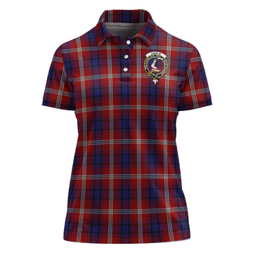 Ainslie Tartan Polo Shirt with Family Crest For Women - Tartan Vibes Clothing