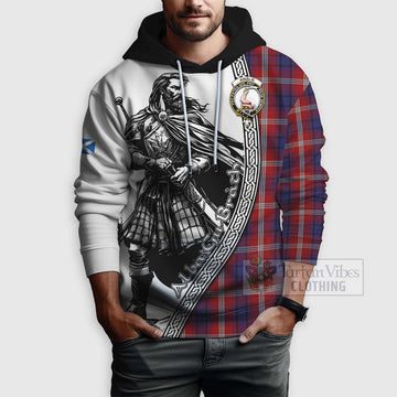 Ainslie Tartan Clan Crest Hoodie with Highlander Warrior Celtic Style - Tartan Vibes Clothing