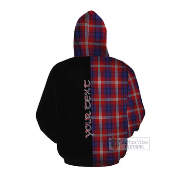 Ainslie Tartan Cotton Hoodie with Family Crest and Half Of Me Style Pullover Hoodie - Tartan Vibes Clothing