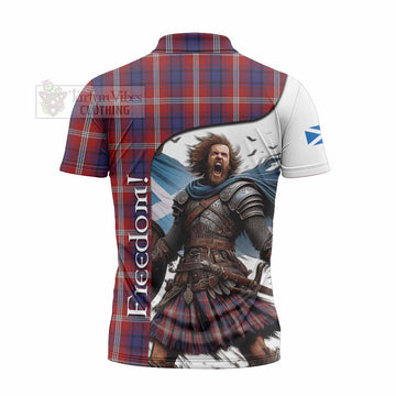 Ainslie Crest Tartan Zipper Polo Shirt Inspired by the Freedom of Scottish Warrior - Tartan Vibes Clothing