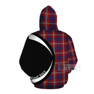 Ainslie Tartan Cotton Hoodie with Family Crest Circle Style Pullover Hoodie - Tartan Vibes Clothing