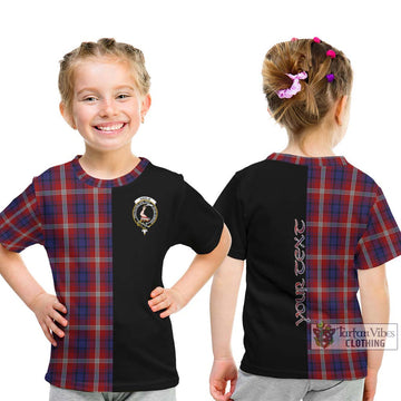 Ainslie Tartan Kid T-Shirt with Family Crest and Half Of Me Style - Tartan Vibes Clothing