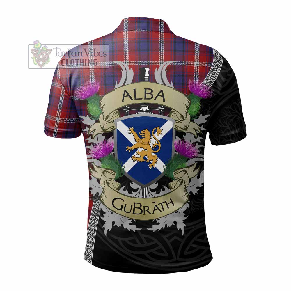 Tartan Vibes Clothing Ainslie Tartan Family Crest Polo Shirt Lion Rampant Royal Thistle Shield Celtic Inspired