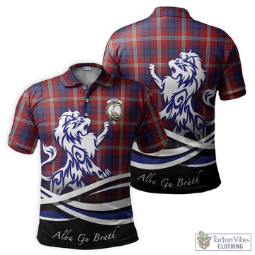 Ainslie Tartan Polo Shirt with Alba Gu Brath Regal Lion Emblem - Tartan Vibes Clothing