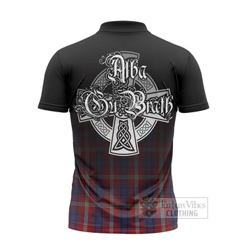 Ainslie Tartan Zipper Polo Shirt Featuring Alba Gu Brath Family Crest Celtic Inspired - Tartan Vibes Clothing
