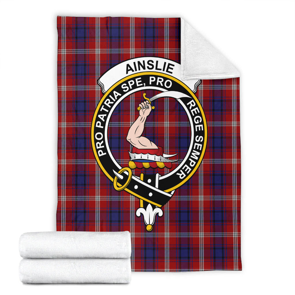 Ainslie Tartan Blanket with Family Crest - Tartan Vibes Clothing