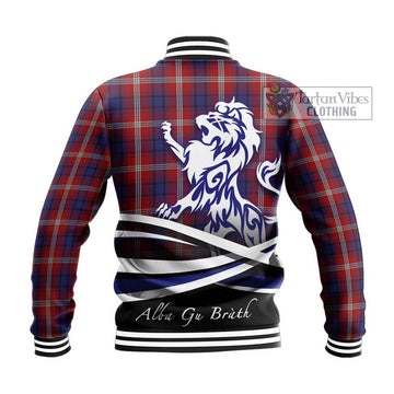 Ainslie Tartan Baseball Jacket with Alba Gu Brath Regal Lion Emblem - Tartan Vibes Clothing