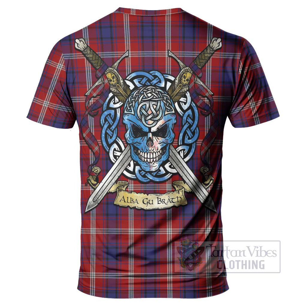 Ainslie Tartan T-Shirt with Family Crest Celtic Skull Style - Tartan Vibes Clothing