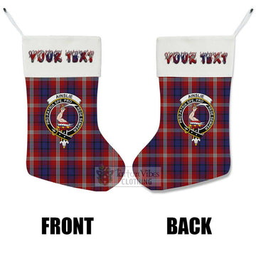 Ainslie Tartan Family Crest Christmas Stocking with Personalized Text - Tartan Vibes Clothing