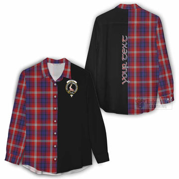 Ainslie Tartan Women's Casual Shirt with Family Crest and Half Of Me Style - Tartan Vibes Clothing