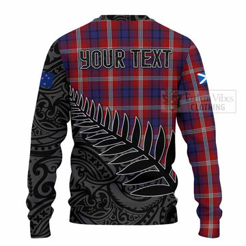 Ainslie Crest Tartan Knitted Sweater with New Zealand Silver Fern Half Style - Tartan Vibes Clothing