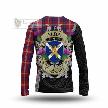 Ainslie Tartan Family Crest Long Sleeve T-Shirt Lion Rampant Royal Thistle Shield Celtic Inspired - Tartan Vibes Clothing