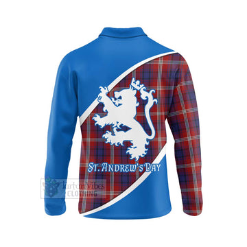 Ainslie Family Crest Tartan Long Sleeve Polo Shirt Celebrate Saint Andrew's Day in Style - Tartan Vibes Clothing