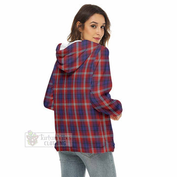 Ainslie Tartan Women's Borg Fleece Hoodie with Half Zip - Tartan Vibes Clothing
