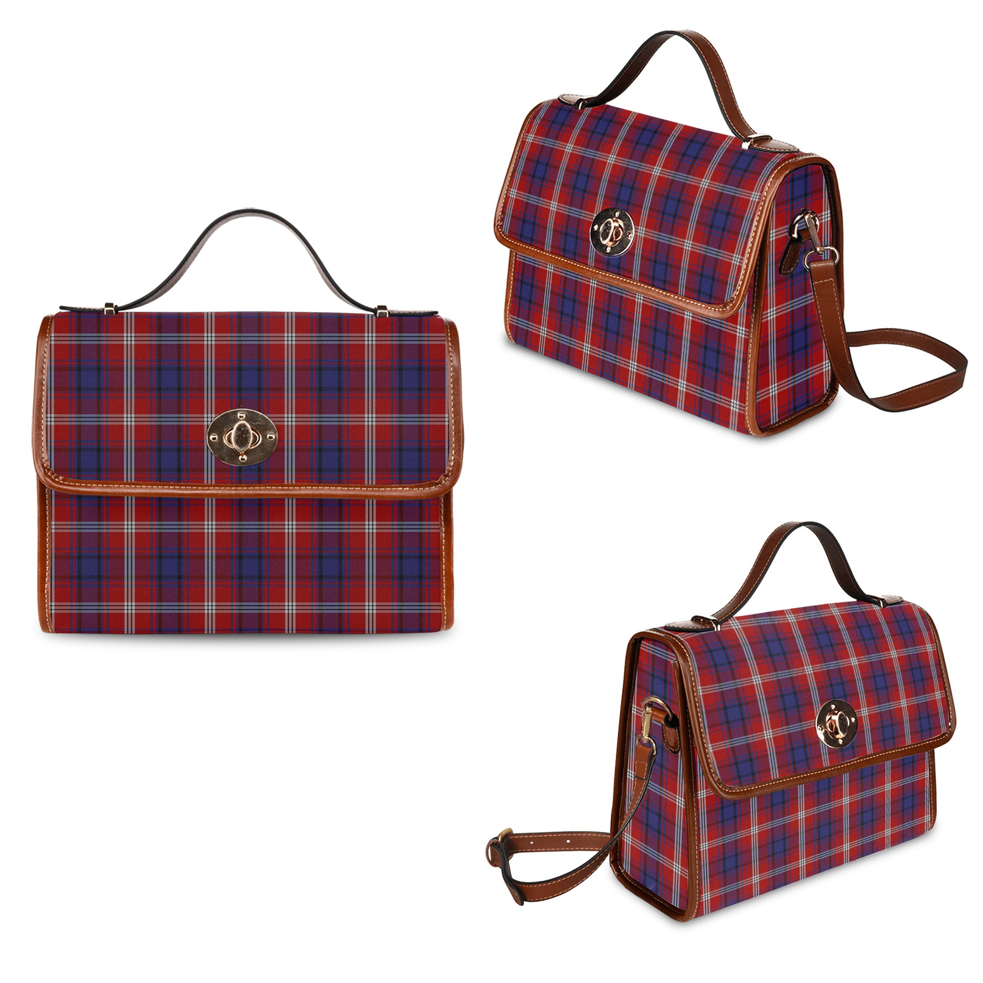 Ainslie Tartan Leather Strap Waterproof Canvas Bag - Tartanvibesclothing