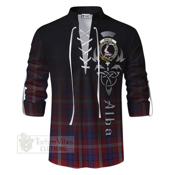 Ainslie Tartan Ghillie Kilt Shirt Featuring Alba Gu Brath Family Crest Celtic Inspired - Tartan Vibes Clothing