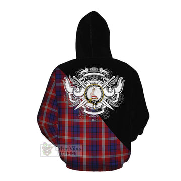 Ainslie Tartan Cotton Hoodie with Family Crest and Military Logo Style Pullover Hoodie - Tartan Vibes Clothing