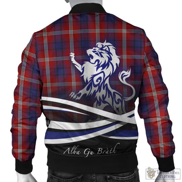 Ainslie Tartan Bomber Jacket with Alba Gu Brath Regal Lion Emblem