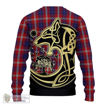 Ainslie Tartan Ugly Sweater with Family Crest Celtic Wolf Style - Tartan Vibes Clothing