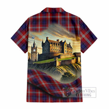 Ainslie Tartan Family Crest Hawaiian Shirt with Scottish Ancient Castle Style - Tartan Vibes Clothing