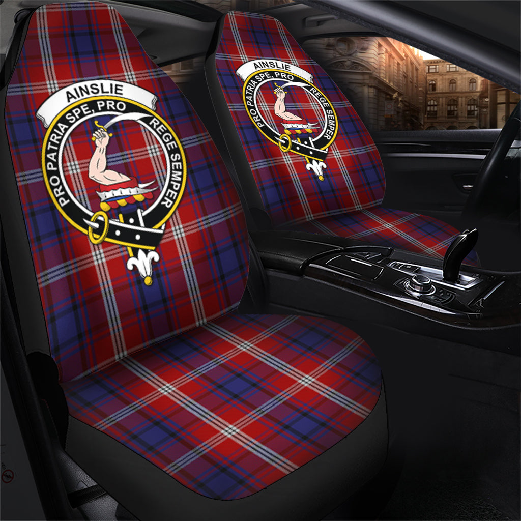 Ainslie Tartan Car Seat Cover with Family Crest - Tartanvibesclothing