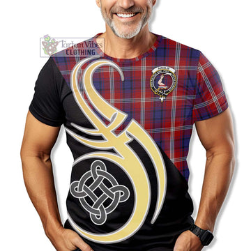 Ainslie Tartan T-Shirt with Family Crest and Celtic Symbol Style - Tartan Vibes Clothing