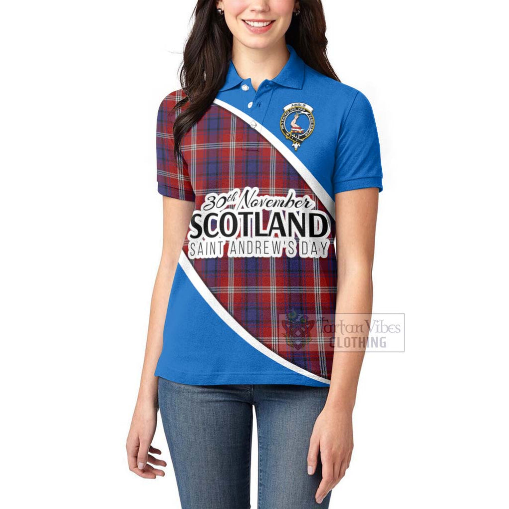 Tartan Vibes Clothing Ainslie Family Crest Tartan Women's Polo Shirt Celebrate Saint Andrew's Day in Style