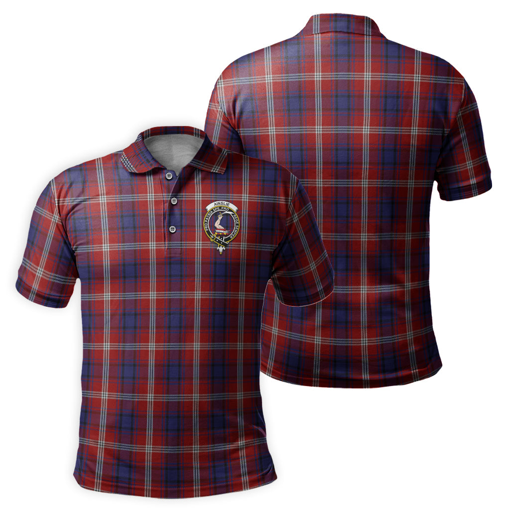 Ainslie Tartan Men's Polo Shirt with Family Crest - Tartan Vibes Clothing