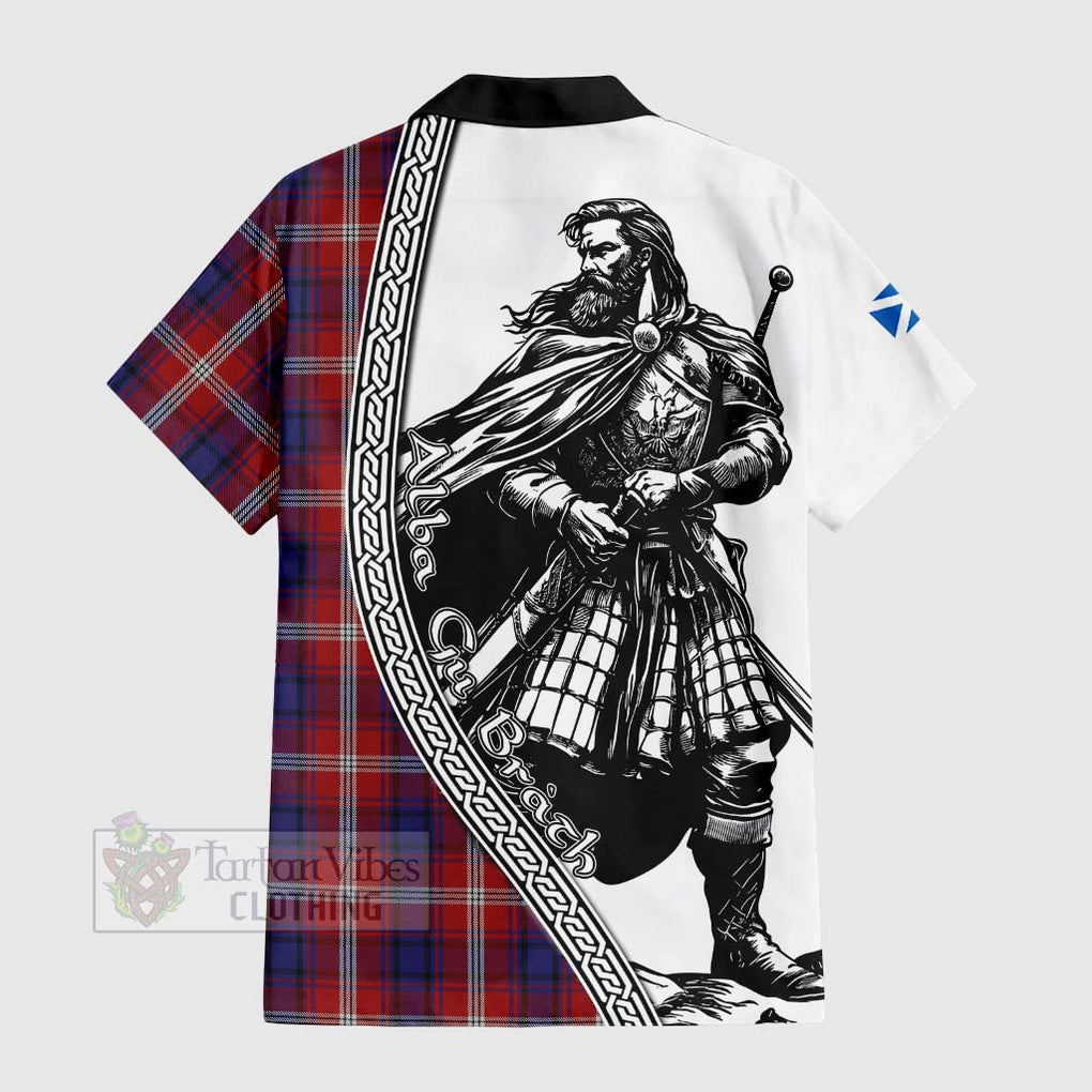 Ainslie Tartan Clan Crest Hawaiian Shirt with Highlander Warrior Celtic Style - Tartan Vibes Clothing